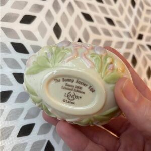 Lenox Floral Bunny Egg - Cream and Green